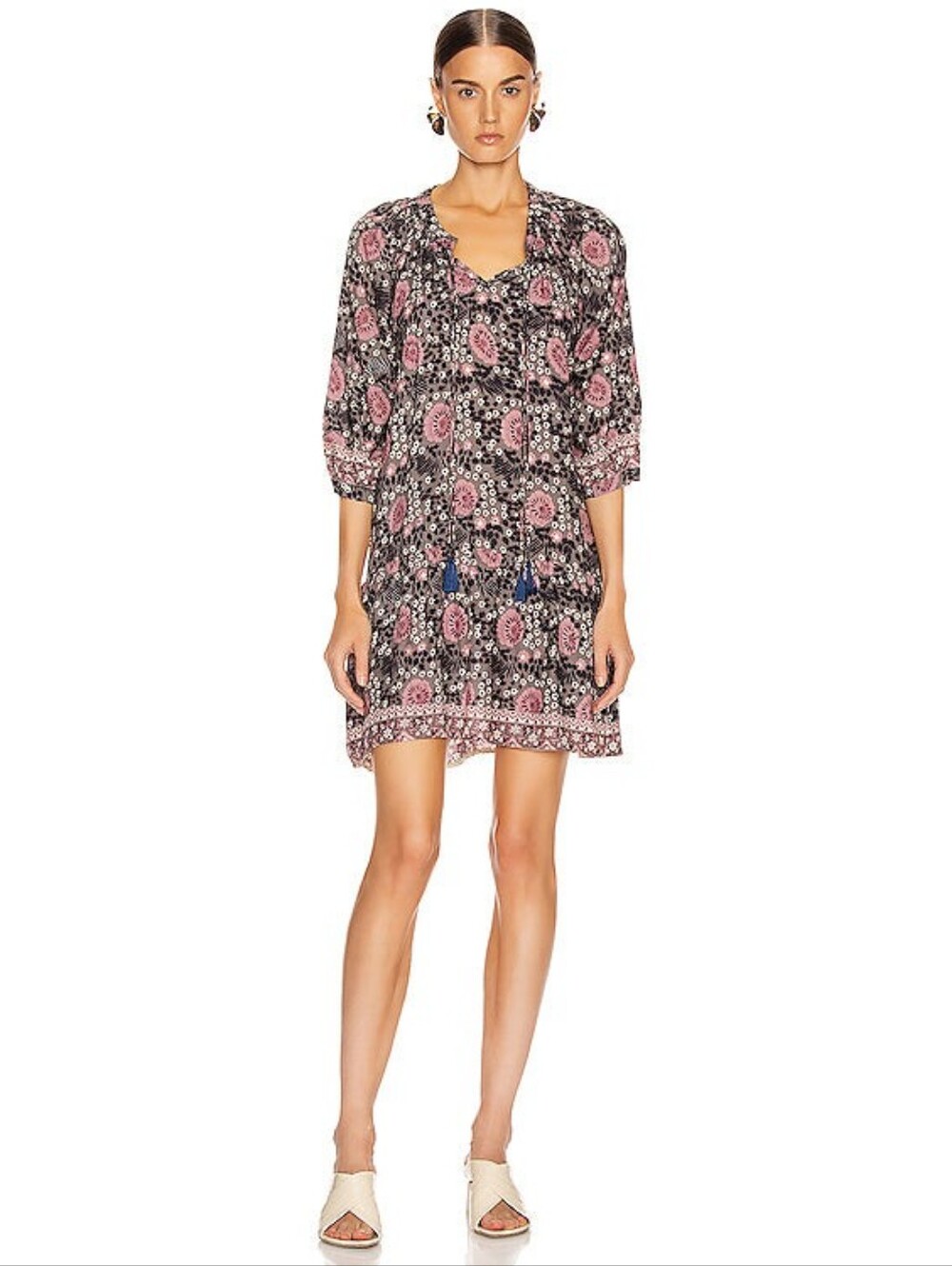 Natalie Martin Stevie Vintage Plum Floral Bohemian dress Sz Medium